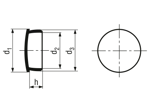 Technical drawing with dimensions of TL-4 - Protection plugs