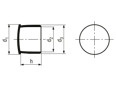 Technical drawing with dimensions of TL-2 - Protection plugs