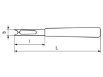 Technical drawing with dimensions of Benzing - Applicators for circlips DIN 6799 and dispenser base short