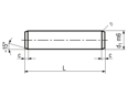 Technical drawing with dimensions of Parallel pins unhardened m6