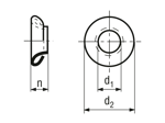 Technical drawing with dimensions of Nyltite® - Locking and sealing rings