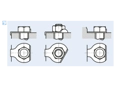 Assembly illustration for Tab washers with long tab