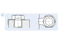Assembly illustration for Tab washers with long and short tab