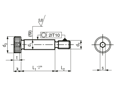 Technical drawing with dimensions of Hex socket head shoulder bolts