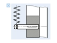 Functional principle of Grooved pins type C, half length grooved with gorge