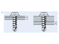 Assembly illustration for ecosyn® MRX SOS - Octagon (8 Lobe) pan head self-drilling screws with flange