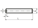 Technical drawing with dimensions of Slotted set screws with flat point, chamfered