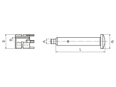 Technical drawing with dimensions of KEENSERTS® KNT 01 - Hand installation tools for inserts with locking kees light duty KNM / KNML