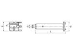 Technical drawing with dimensions of KEENSERTS® KNT 01 - Hand installation tools for inserts with locking kees light duty KNM / KNML