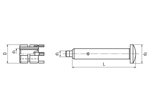 Technical drawing with dimensions of KEENSERTS® KNT 01/03 - Hand installation tools for inserts with locking kees heavy duty KNHM / KNHML