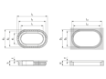 Technical drawing with dimensions of FASTEKS® FCL 4 - Compression limiters for press-in and mould-in, oval headed