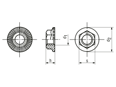 Technical drawing with dimensions of VERBUS RIPP - Hex locking nuts