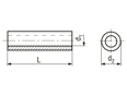 Technical drawing with dimensions of Round spacers