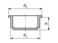 Technical drawing with dimensions of Protection plugs
