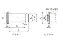Technical drawing with dimensions of SXN-07 - Clevis pins for shaft