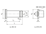 Technical drawing with dimensions of SXN-07 - Clevis pins for shaft