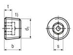 带尺寸的技术图：螺塞 管螺纹