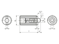 Technical drawing with dimensions of HALDER EH 22060. - Spring plungers with bolt and hex socket set screw bonded increased spring pressure