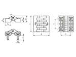 带尺寸的技术图：ELESA® CFA-p - 铰链 带钢质铜镀镍