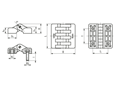 带尺寸的技术图：ELESA® CFA-B-p - 铰链 带镀镍黄铜套和镀镍钢螺纹销