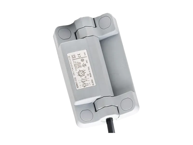产品图片：ELESA® CFSW-F-C - 含内置安全开关的铰链 2 米或 5 米电缆，下方 8 导线输出端