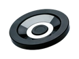 Product image of ELESA® VDN.FP - Solid handwheels black-oxide steel hub, ring matte anodized aluminum without hole