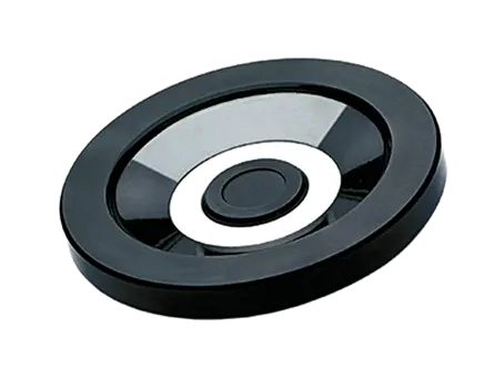 Product image of ELESA® VDN.FP - Solid handwheels black-oxide steel hub, ring matte anodized aluminum without hole