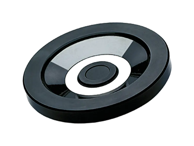 Product image of ELESA® VDN.FP - Solid handwheels black-oxide steel hub, ring matte anodized aluminum without hole