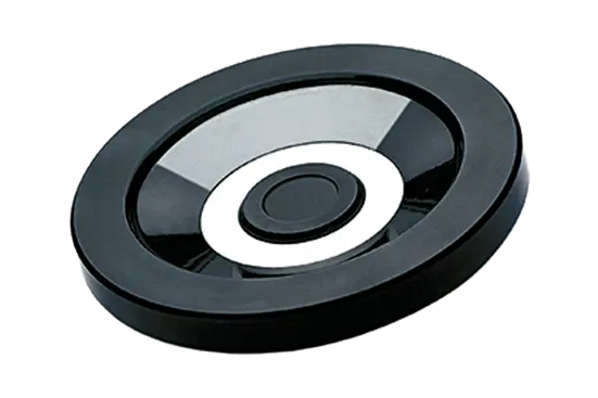 BN 14035 | Solid handwheels black-oxide steel hub, ring matte anodized aluminum without hole