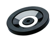 Product image of ELESA® VDN.FP-A - Solid handwheels black-oxide steel hub, ring matte anodized aluminum through hole H7