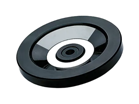 Product image of ELESA® VDN.FP-A - Solid handwheels black-oxide steel hub, ring matte anodized aluminum through hole H7