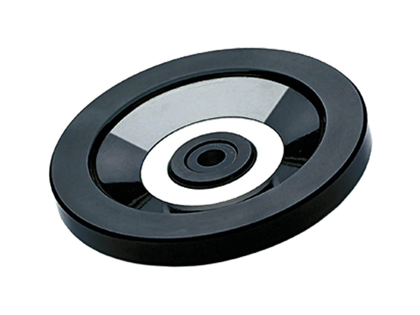 BN 14036 | Solid handwheels black-oxide steel hub, ring matte anodized aluminum through hole H7