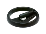 产品图片：ELESA® VRTP+IR - 二轮辐手轮 带折叠手柄,氧化发黑的钢质轮毂
