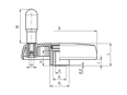 Technical drawing with dimensions of ELESA® VDS+I - Solid handwheels with revolving handle and black-oxide steel boss