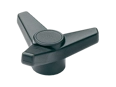 Product image of ELESA® VB.639 - Three-arm knobs with metal boss black-oxide steel boss, plain blind hole