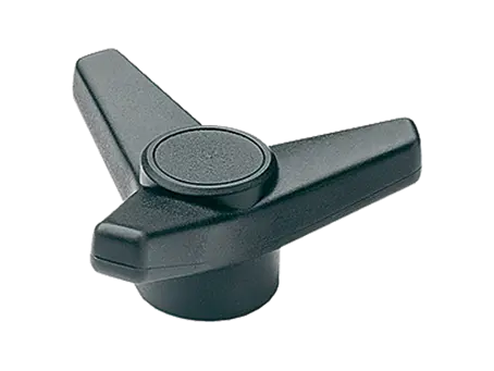 Product image of ELESA® VB.639 - Three-arm knobs with metal boss black-oxide steel boss, plain blind hole