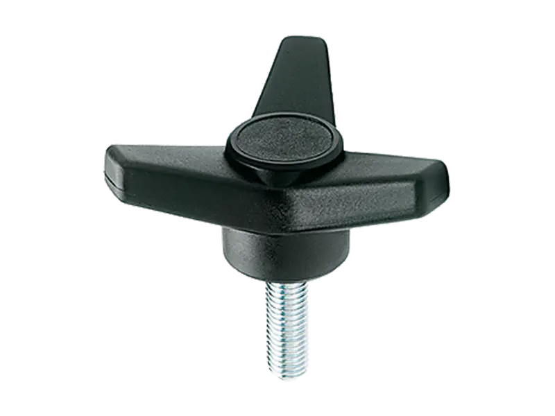 Product image of ELESA® VB.639 p - Three-arm knobs with threaded stud, steel zinc plated