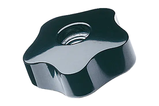 BN 14141 | Lobe knobs shortened series, with black-oxide steel boss and tapped through-hole