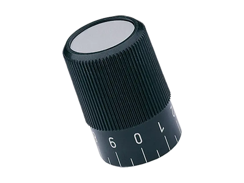 Product image of ELESA® IZP+GS - Knurled control knobs with graduation with aluminum cover plate, scale 0 to 9 (20 dividing marks)