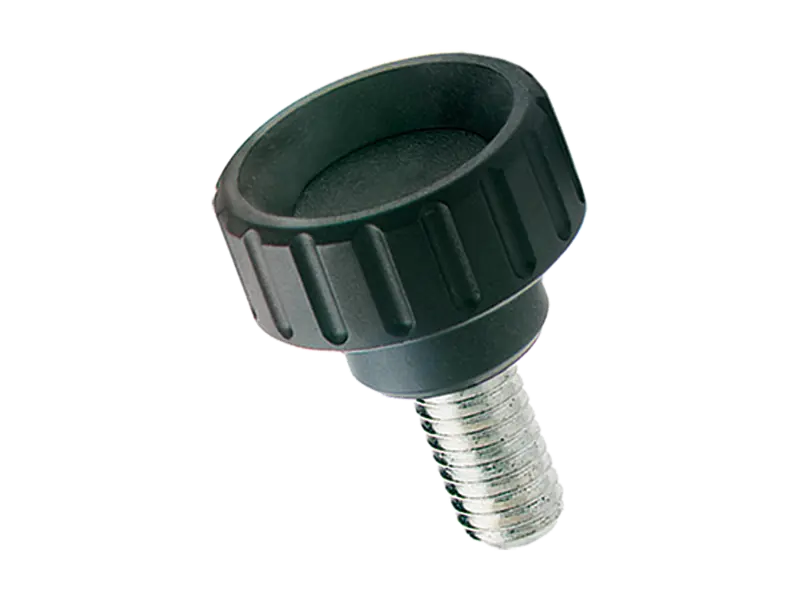 Product image of ELESA® BT.p - Fluted grip knobs with threaded stud, steel zinc plated