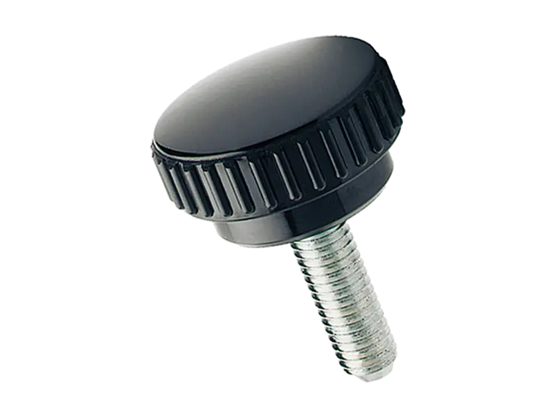 Product image of ELESA® B.193 p - Knurled grip knobs with threaded stud, steel zinc plated