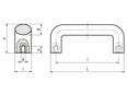 Technical drawing with dimensions of ELESA® M.643 - Handles with zinc alloy die-cast or brass boss, tapped blind hole