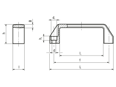 Technical drawing with dimensions of ELESA® M.443-CH - Handles for fastening with socket screws