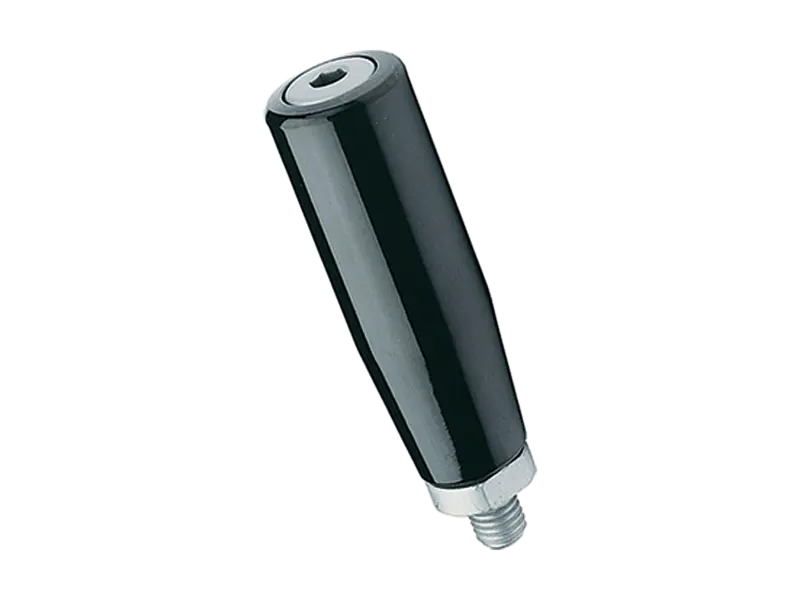 Product image of ELESA® I.281+x+Gh - Revolving handles with threaded stud and spanner flats, steel matte chrome-plated, handle with hex socket