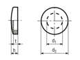 Technical drawing with dimensions of SPAX® RA - Cover caps for flat countersunk head frame anchors