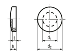 Technical drawing with dimensions of SPAX® RA - Cover caps for flat countersunk head frame anchors