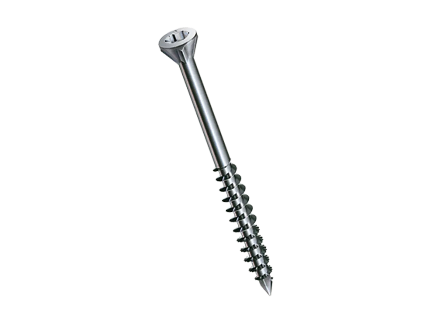 BN 20001 | Hexalobular (6 Lobe) socket flat countersunk head screws for solid-wood flooring with small head 60°, cutting ribs under the head, T-STAR plus with CUT point