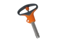 Product image of HALDER EH 22370. - Ball lock pins self-locking, with elastic grip Handle: gray / orange
