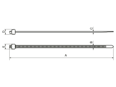带尺寸的技术图：Panduit® Sta-Strap® - 线缆扎带 可释放的（在捆绑前）