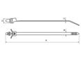 Technical drawing with dimensions of Panduit® Pan-Ty® - Wing push mount cable ties